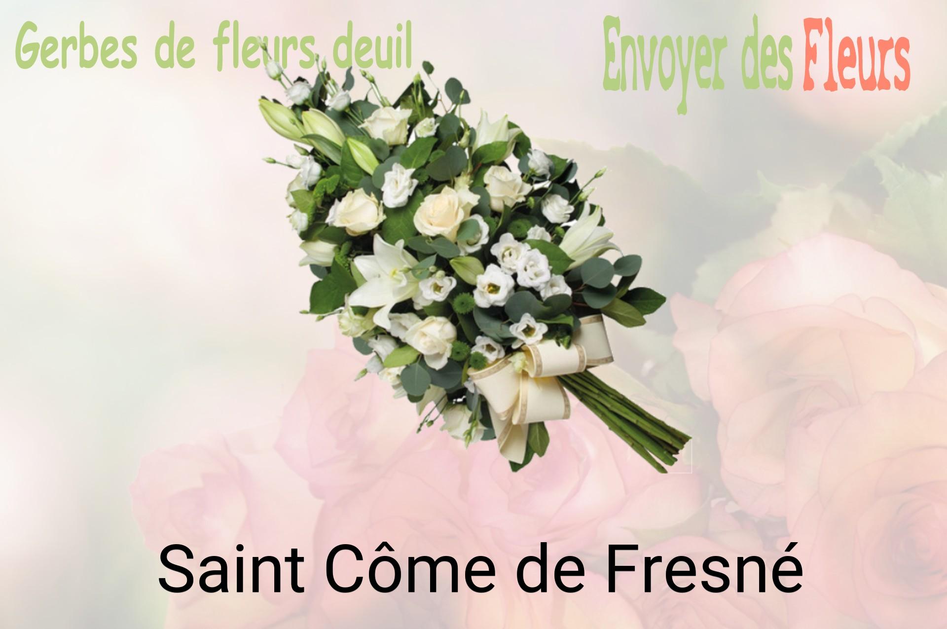Gerbe de fleurs de deuil livrée à Saint-Côme-de-Fresné